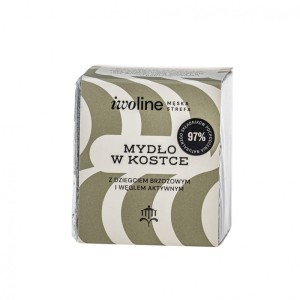 Mydło w kostce z dziegciem brzozowym i węglem aktywnym Iwoline MĘSKA STREFA (150 g)